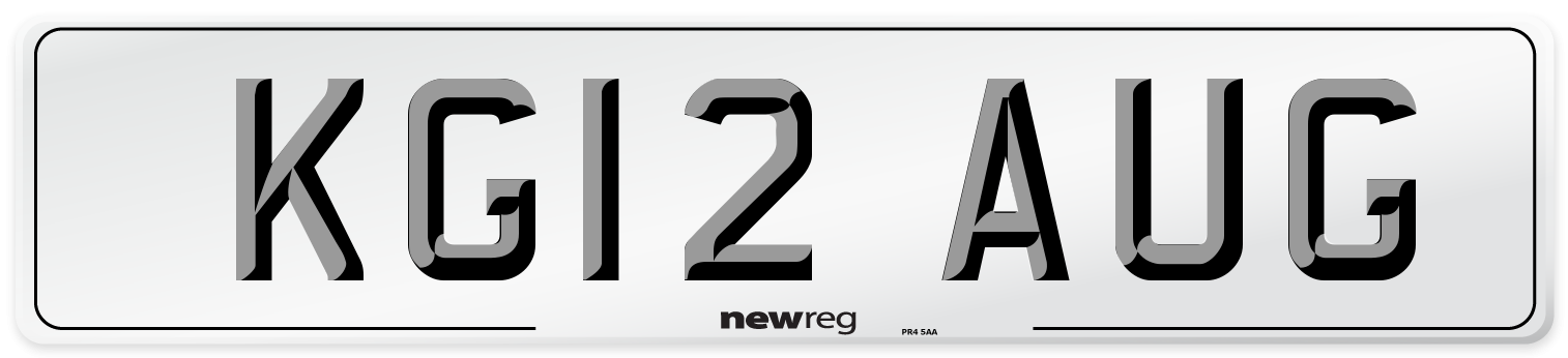 KG12 AUG Number Plate from New Reg